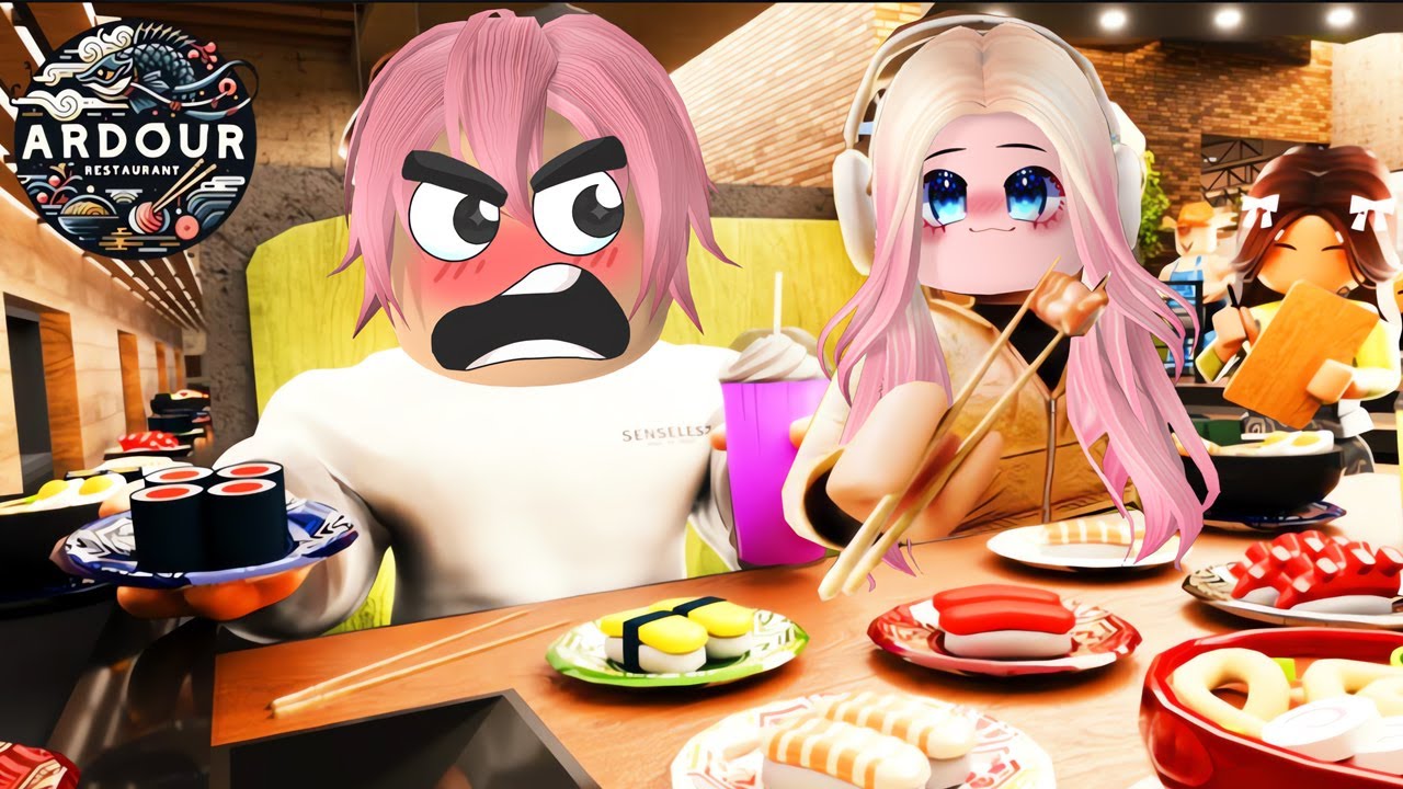 MOMON & ATUN MASUK KE RESTORAN SUSHI DI ROBLOX @BANGJBLOX - YouTube