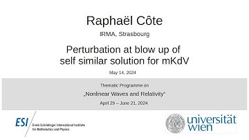 Raphaël Côte - Perturbation at blow up of self similar solution for mKdV