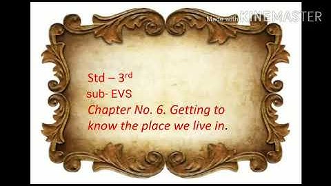Std: III: EVS: Chp 6: Getting to know the place we live in