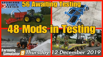 Mods in Testing list fs19 Mod hub Update fs19 new Mods farming simulator