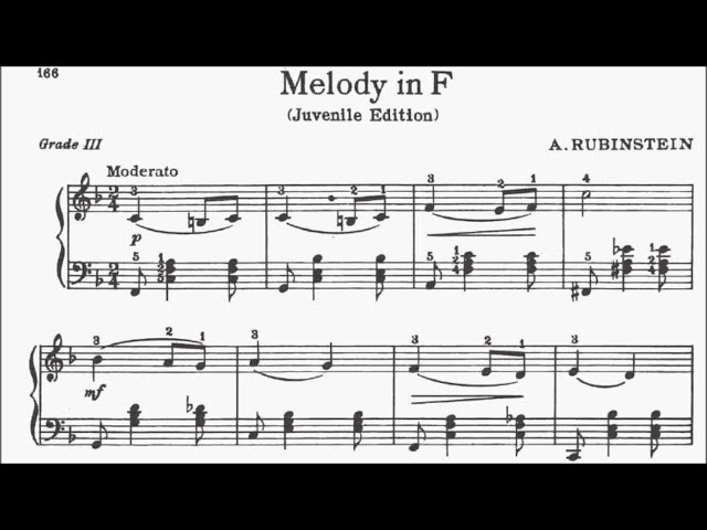 Melody in F, Op. 3, No. 1 – Anton Rubinstein Sheet music for Piano (Solo)