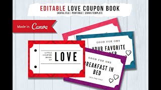 Walk Though - Modern Printable Shop Editable Love Coupons