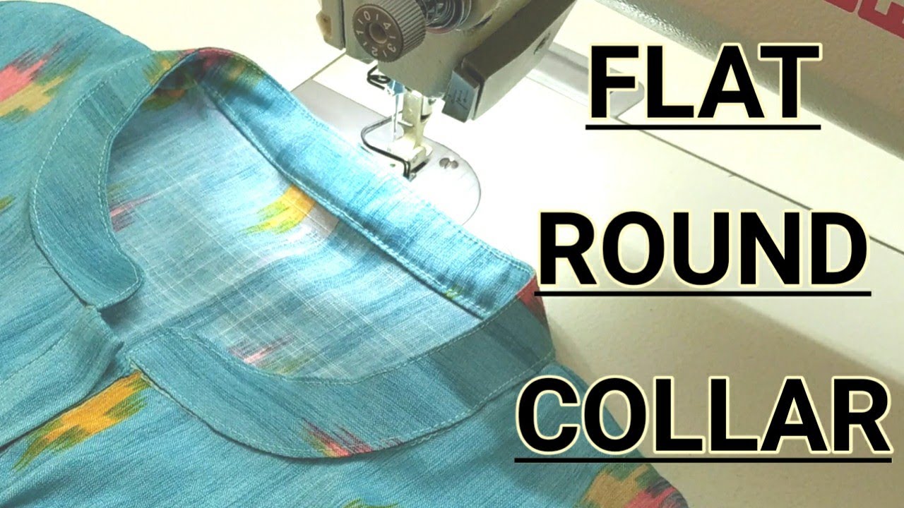 Flat round collar making//Flat round collar banana sikhe//perfect round collar cutting and