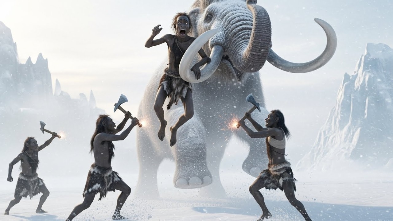 Life Million Years Ago | Homo Erectus Hunt GIANT Mammoth in Arctic Tundra!