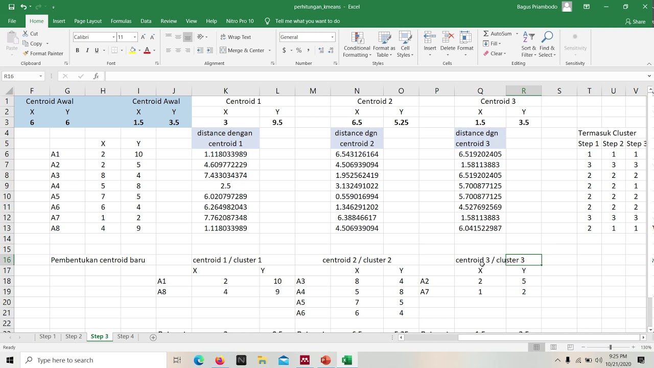 K-Means CLUSTERING STEP BY STEP / LANGKAH DEMI LANGKAH - YouTube