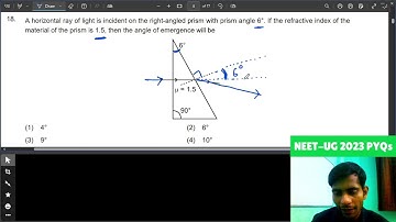 A horizontal ray of light is incident on the right angled prism with prism angle 6°. If the