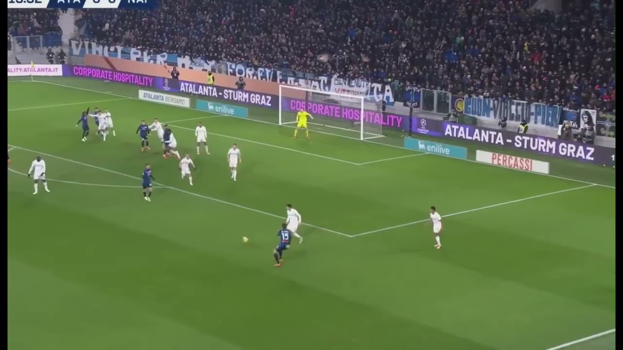 Atalanta 3-4-1-2 FW ⑪ ルックマン（Ademola Lookman） vs Napoli（前半）