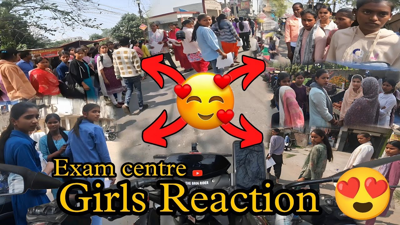 Girls Reaction 😍 । Exam centre । #motovolgger #vlog #viral #viralvideo 