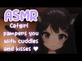 [ASMR] Catgirl pampers you with cuddles and kisses ♥ roleplay | close breathing binaural/3dio asmr
