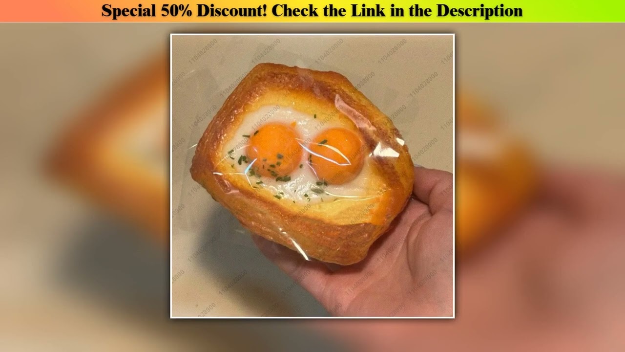 Slide Fried Egg Toast Squishy Slow Rising Double Yolked Egg Bread Squishy Slow Rebound Squeeze Toy•