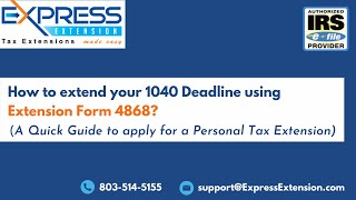 How To File An Personal Tax Extension Form 4868 Online