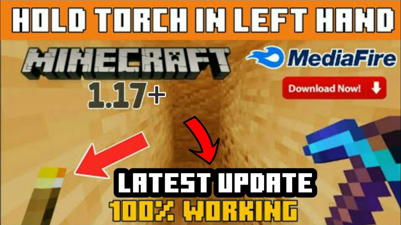 How to hold torch in left hand in minecraft pe | 1.17+ | 100% Working