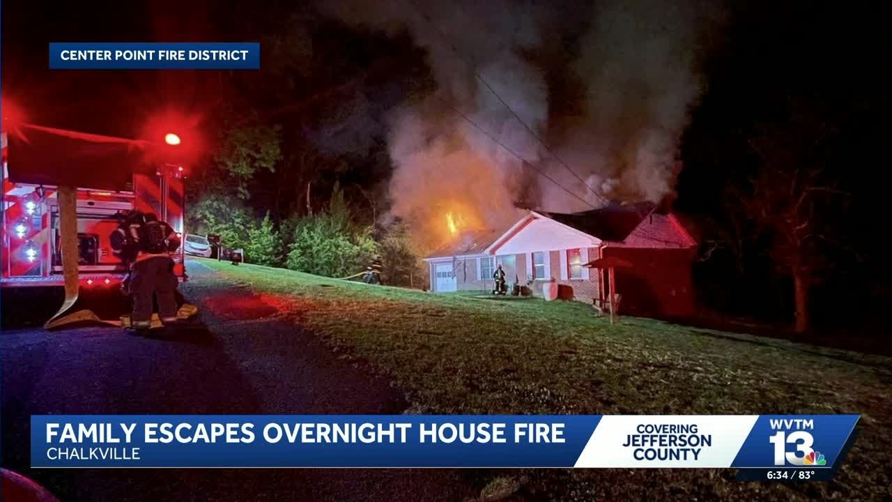 Late night fire destroys home in Chalkville - YouTube