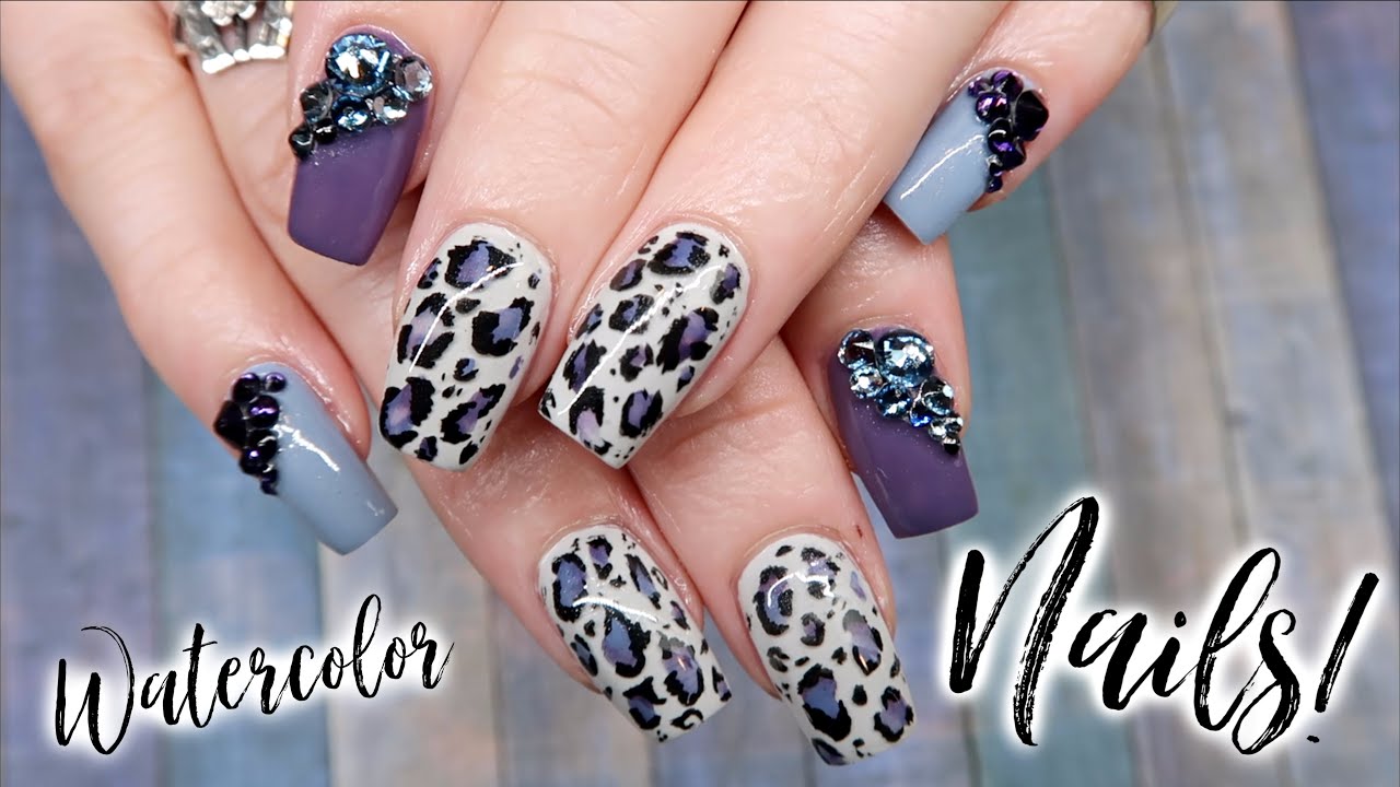 Animal Print Using Water-colour Paints! | Gel Nail Art Tutorial