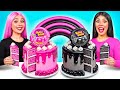 تحدي تزيين الكيك باللونين الأسود مقابل الوردي | تحديات طعام مضحكة Trend DO Challenge