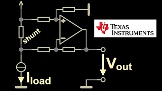 High-side current-sensing with OPAMP differential amplifier circuit according to TI application note