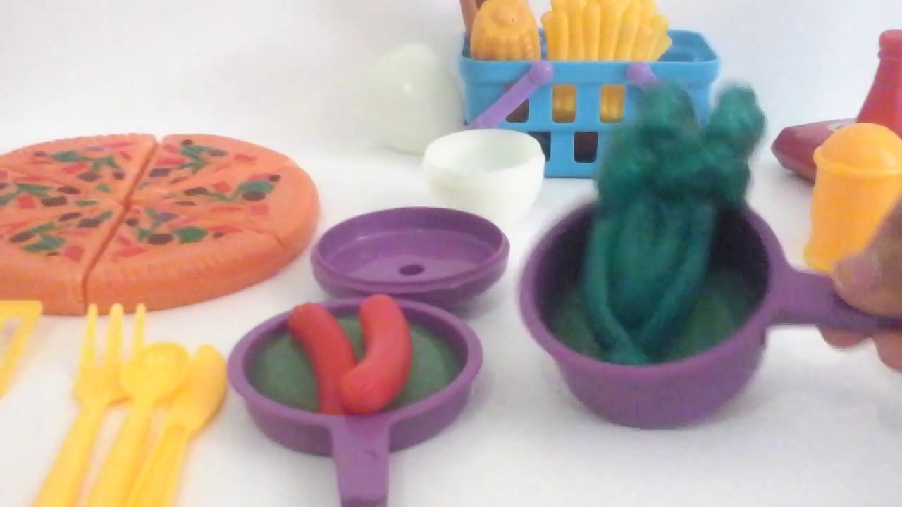 Toys:Kitchen playset food and slime - YouTube