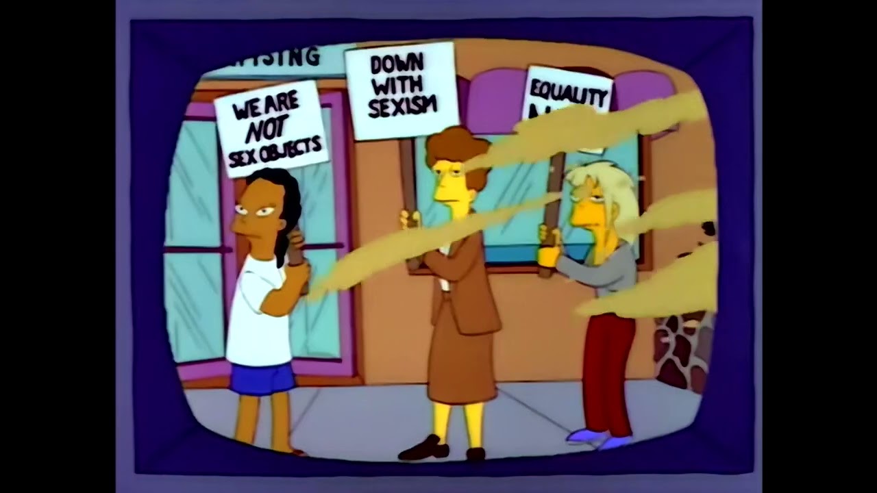 The Simpsons | Duff Beer Ad: "Look at all those feminists"