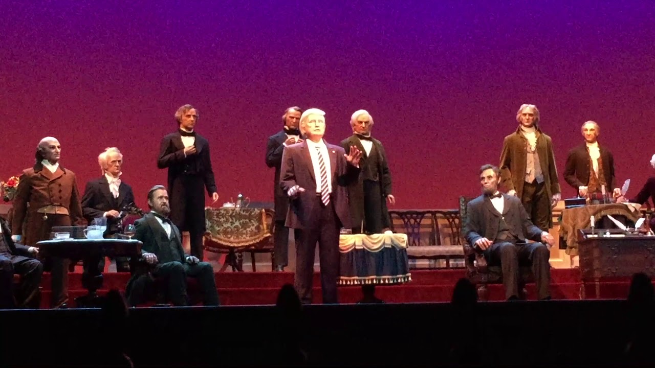 What President Donald Trump says at Hall of Presidents in Disney World