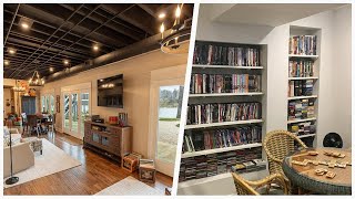 75 Beautiful Vaulted Ceiling And Exposed Beam Basement Design Ideas #109 🔶