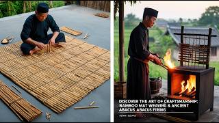 Discover the Art of Craftsmanship: Bamboo Mat Weaving & Ancient Abacus Firing#crafts #nature #bamboo