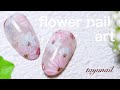 春のフラワーネイルアート☆アンティーク風 spring flowers nailart