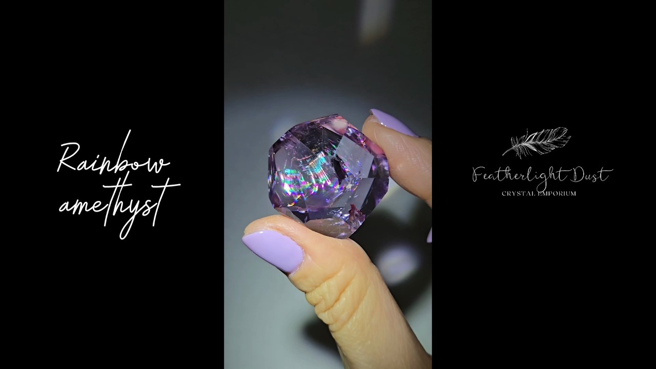 Amethyst pocket stone with stunning rainbows - AME61