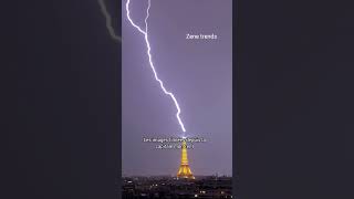 Impressive footage of the Eiffel Tower during a thunderstorm Impressive footage of the Eiffel Tower during a thunderstorm