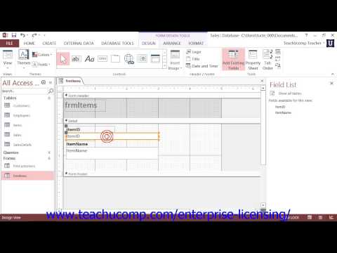 Microsoft Office Access Tutorial 2013 Using Forms 11.1 Employee Group Training