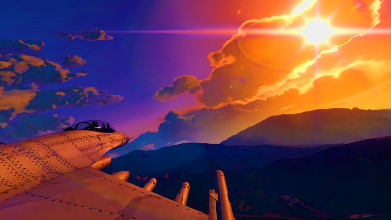 GTA 5 - Relaxing Flights in the Rain (Thunder & Lightning) [No Commentary]