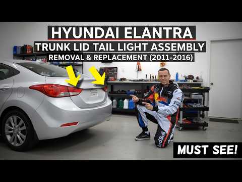 Hyundai Elantra Trunk Lid Tail Light Assembly Removal Replacement 2011 2012 2013 2014 2015 2016
