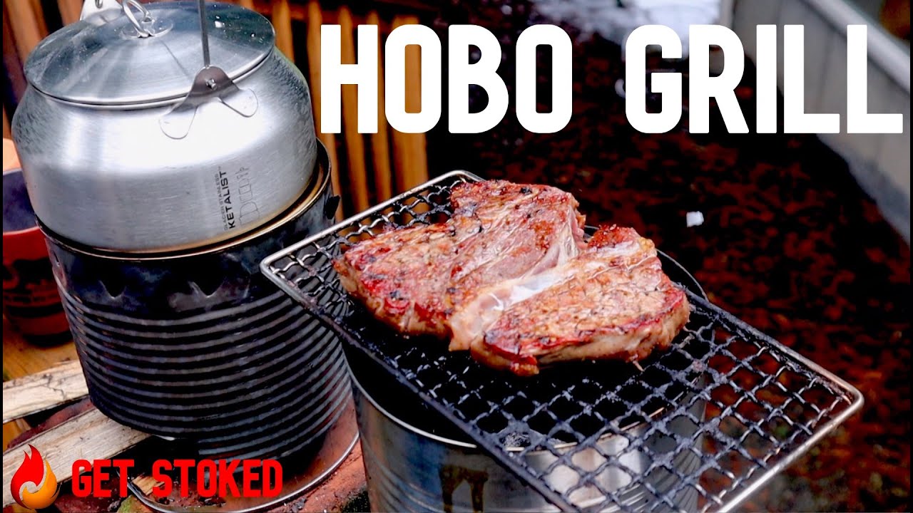 Easy Hobo Stove and Grill - with coffee and steak!