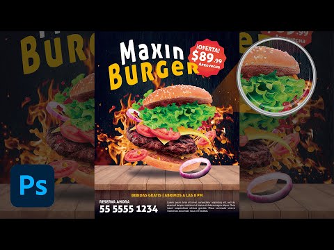 Cómo diseñar un Flyer / Cartel de Restaurante de Hamburguesas en Photoshop