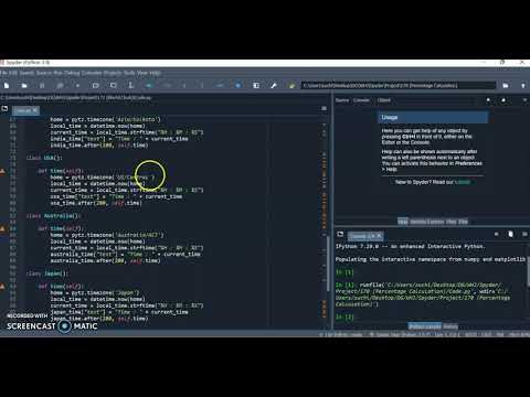 Darsh Garg / Project - 171 (World Clock) / WhiteHat Jr / Python Coding / Spyder