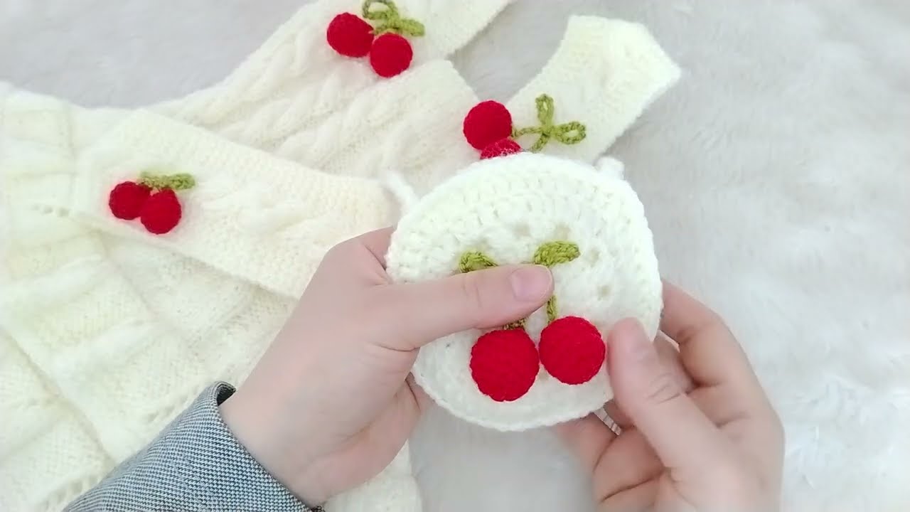 Örgü kiraz yapımı 🍒🍒🍒#örgü #fypシ #shortvideo #diy #handmade #crochet 