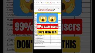 99% logon ko ye Excel Trick nahi pata 😱 Boost your speed now!💻 #exceltips #shorts #techtips