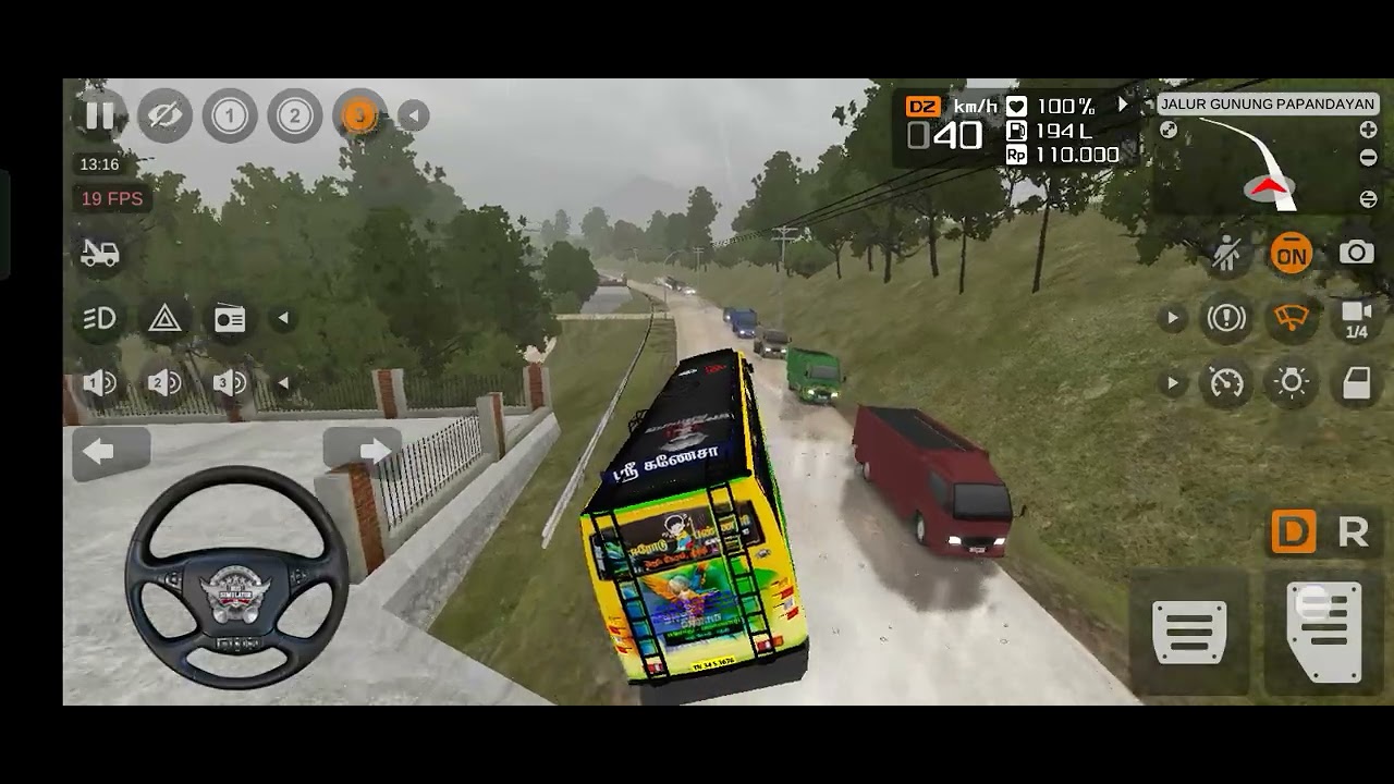 Most dangerous road mod|Bus indonesia simulator game 🎯🎮