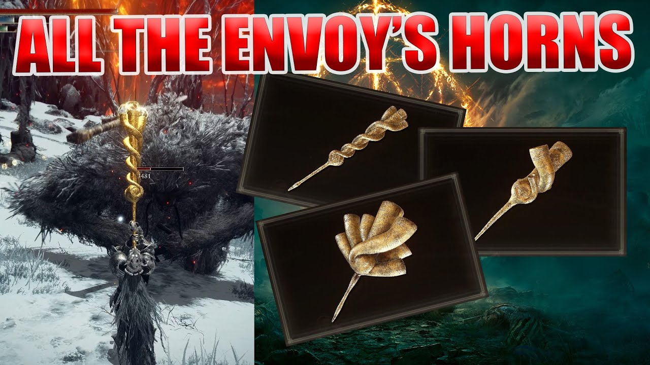 ELDEN RING FARMIN GUIDE ALL THE ENVOY'S HORNS IDEAL WEAPON FOR A