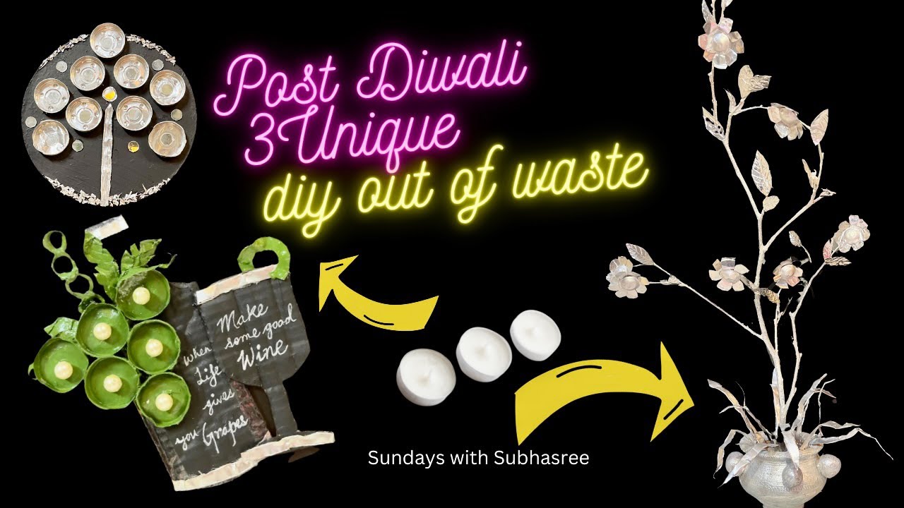 Top 3 ideas to Recycling Empty Tea Light Candle Holders | Diwali waste easy DIY crafts