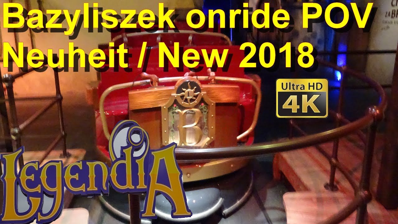 Legendia Bazyliszek Dark Ride - 4K Onride POV – Neuheit 2018 - Legendia Śląskie Wesołe Miasteczko