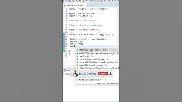 😜🤔Add an element to a set in Java #shorts #youtubeshorts #javatcoding