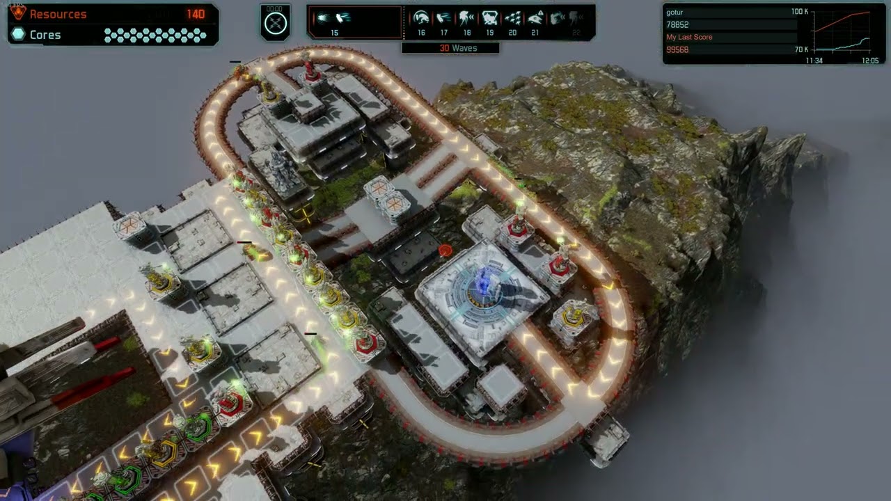 Defense Grid 2 12 - Incursion on Elite Campaign - only guns - no core lost