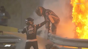 Formula 1 driver escapes from fiery inferno after crash at Bahrain Grand Prix I ABC7