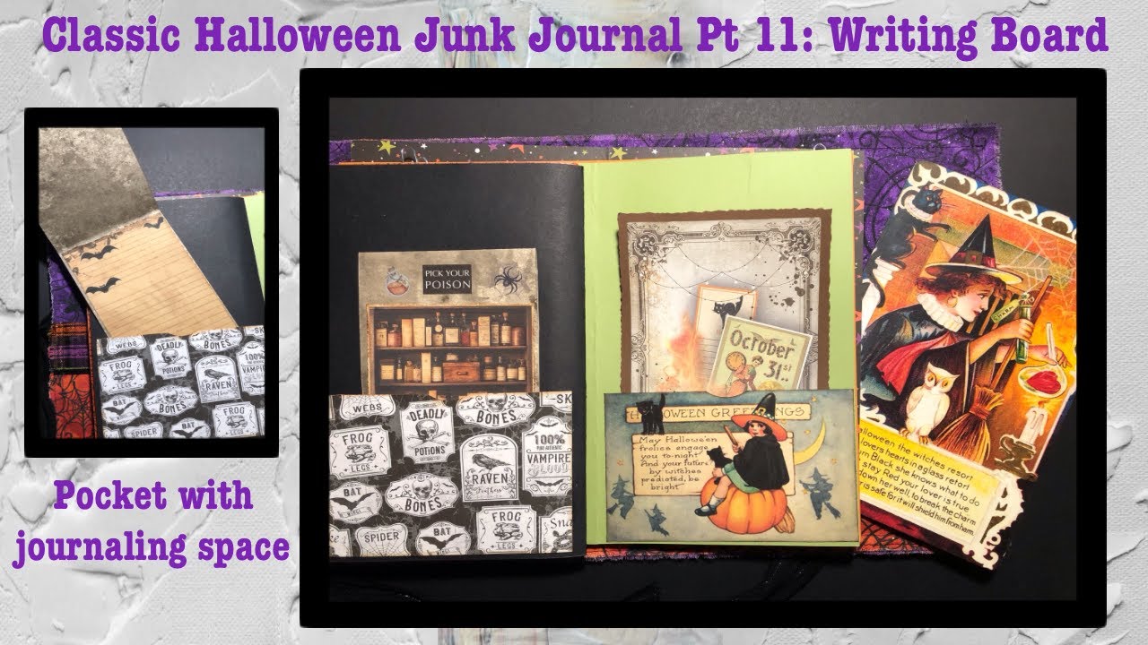 Classic Halloween Junk Journal Pt 11: Writing Board & Pockets