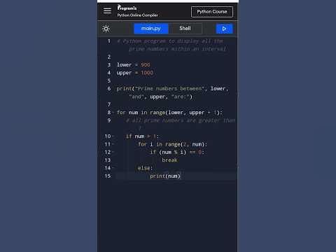 Python Program To Print All Prime Number In An Interval #python # ...