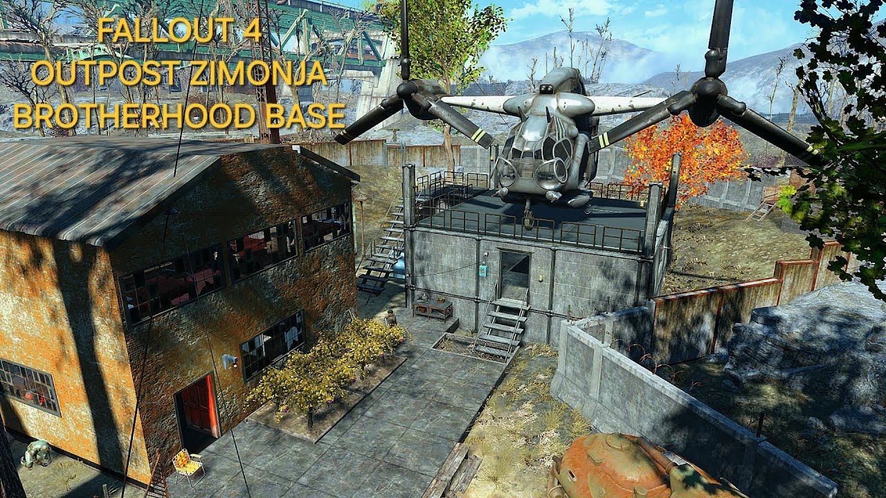 Fallout 4 Outpost Zimonja Brotherhood Base - YouTube