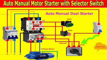 Auto Manual Dual Motor Starter with Selector Switch | Auto Manual DOL Starter Wiring Connection
