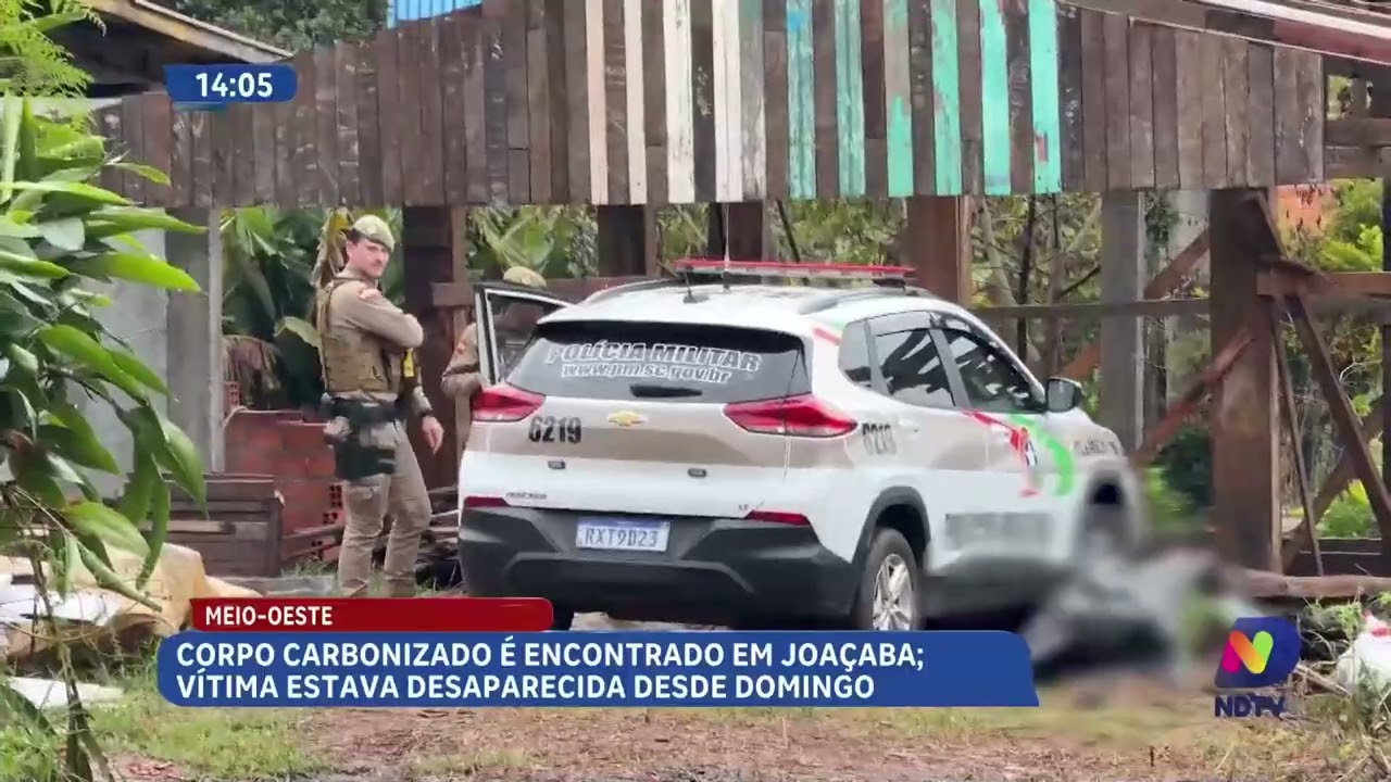 Corpo carbonizado é localizado após desaparecimento em Joaçaba