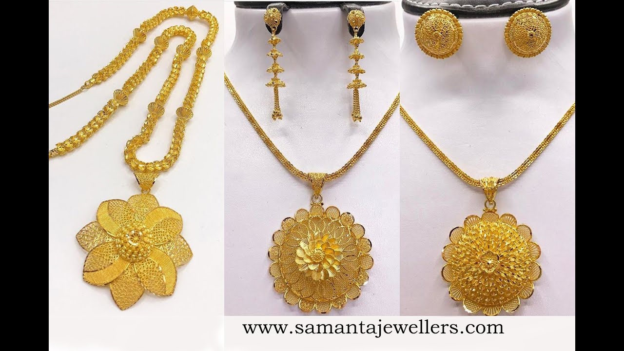 Latest Gold Long Necklace Designs - YouTube