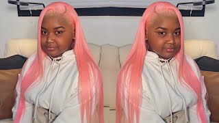 WIG TRANSFORMATION: THE PERFECT 613 TO COTTON CANDY PINK HAIR | CURLYME HAIR | Kathy Odisse